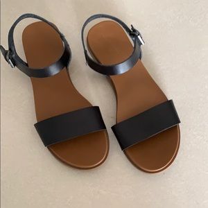 Black Soft Leather Sandal
